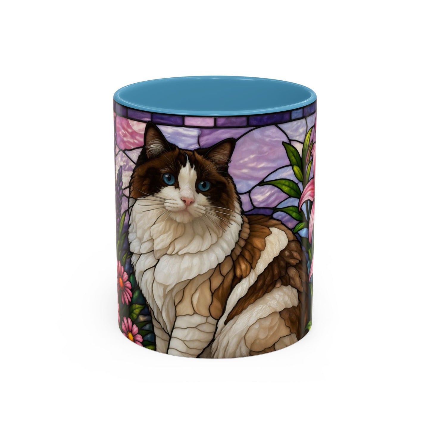 Ragdoll Cat Stained Glass Accent Coffee Mug (11/15oz)