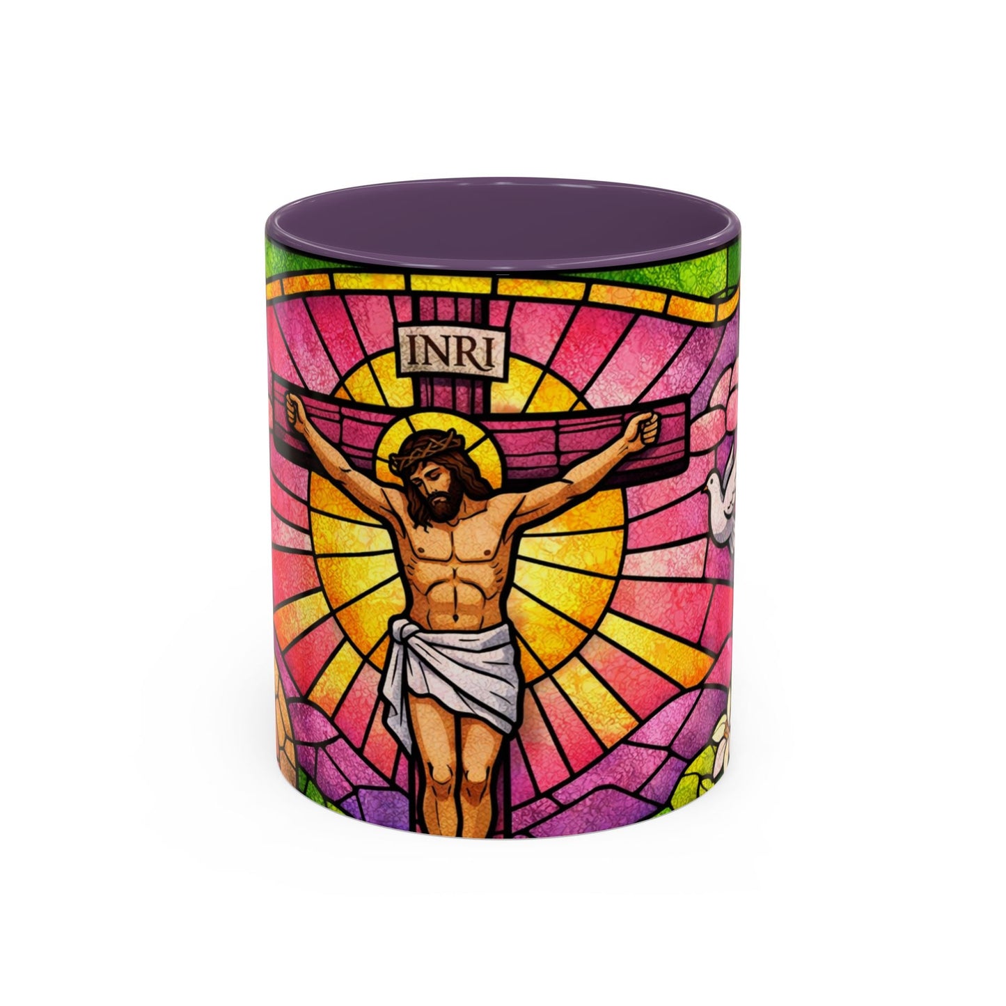 Stained Glass Jesus Coffee Mug — Religious Christian Accent Mug (11oz)