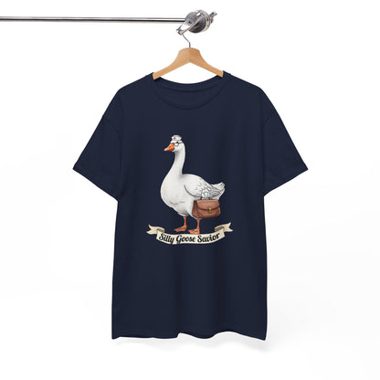 Goose Savior T-Shirt — Vintage Illustrated Goose Tee Whimsical Animal Gift