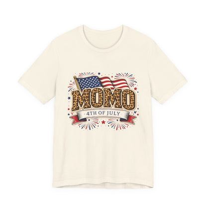 Momo 4th of July T-Shirt | Patriotic Leopard Print Flag Tee