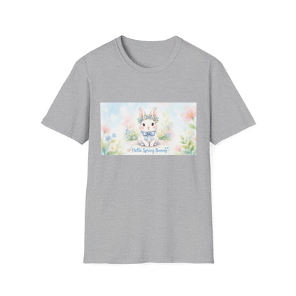 Spring Bunny T-Shirt — "Hello Spring Bunny" Cute Pastel Floral Tee