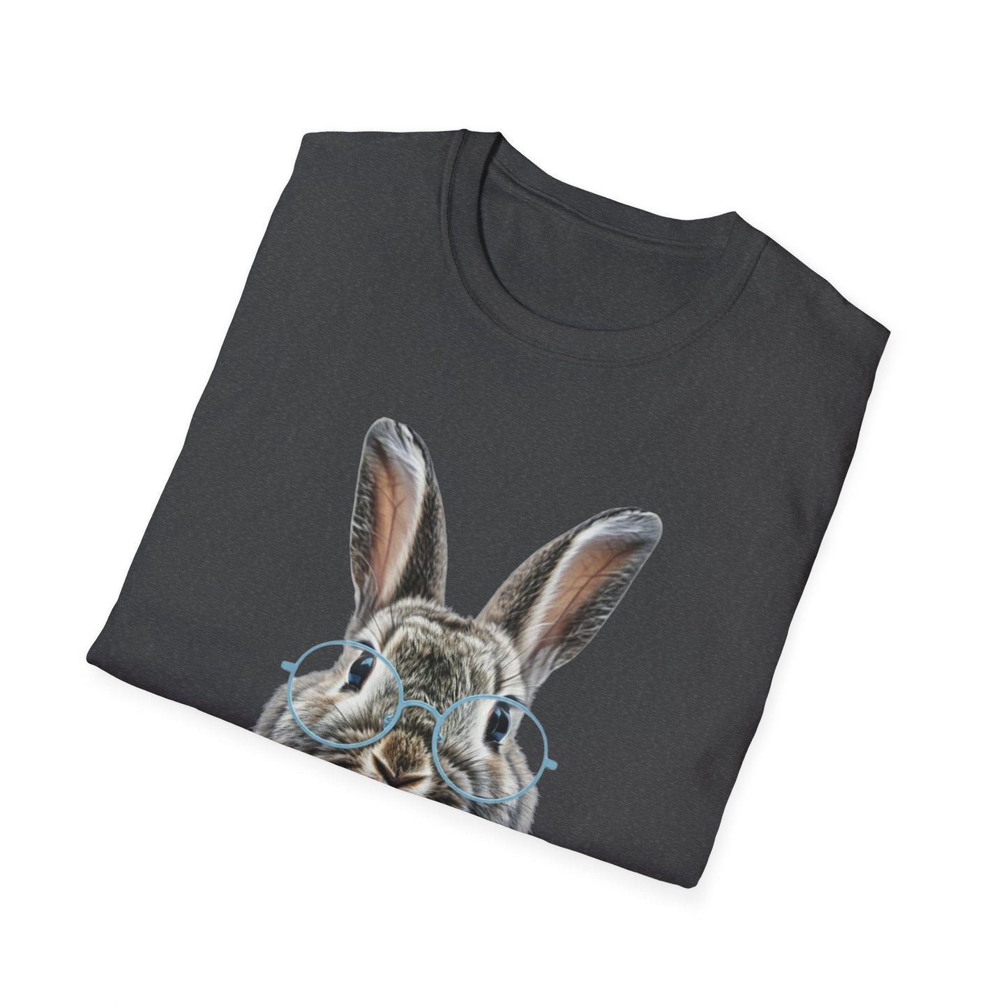 Bunny in Glasses T-Shirt — Cute Rabbit with Blue Bow Tee