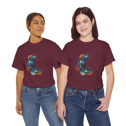 Celestial Moon Graphic Tee — Starry Crescent Night Shirt Boho Gift for Her