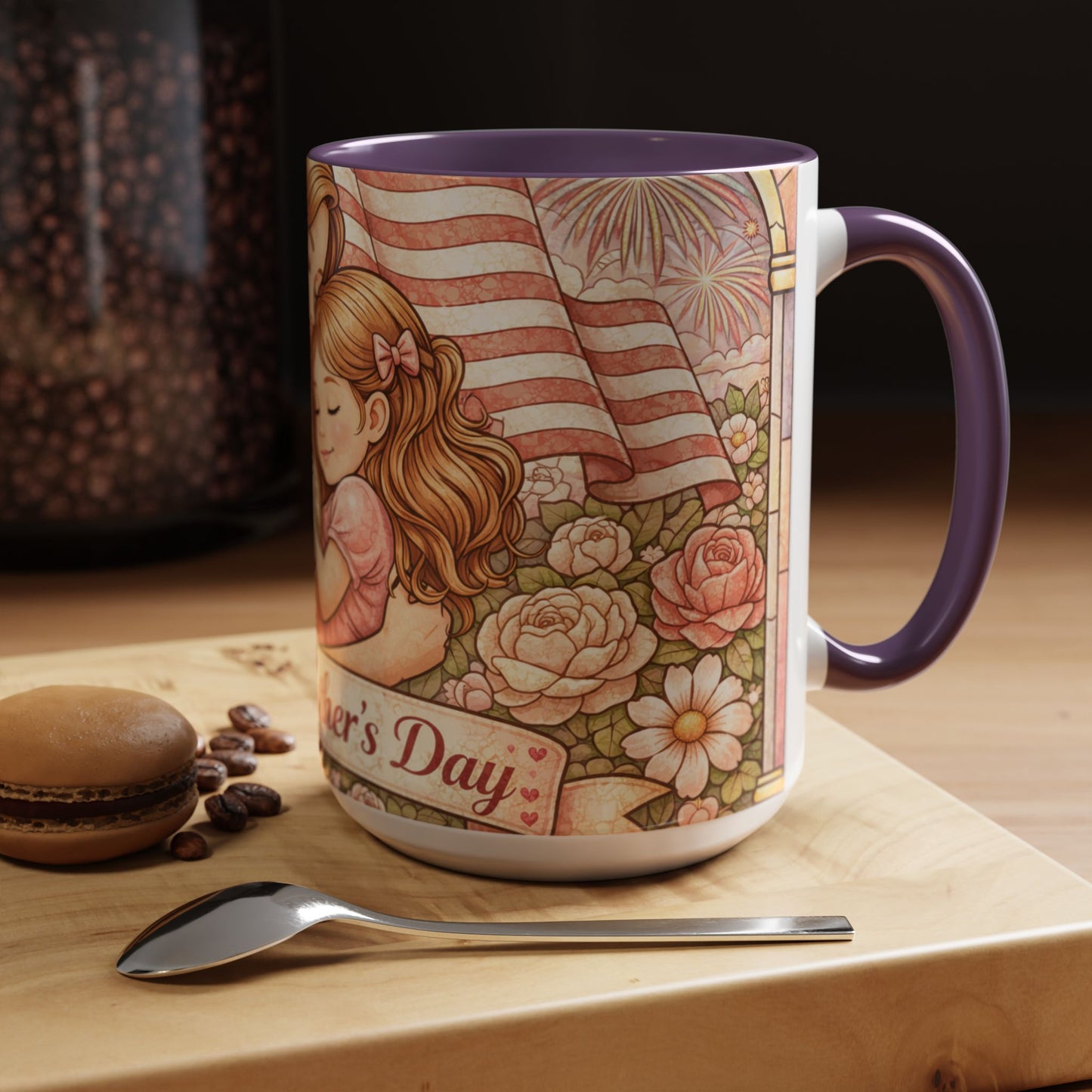Mother's Day Floral Mug 15oz — Mom Daughter Sentimental Gift Accent Coffee Mug