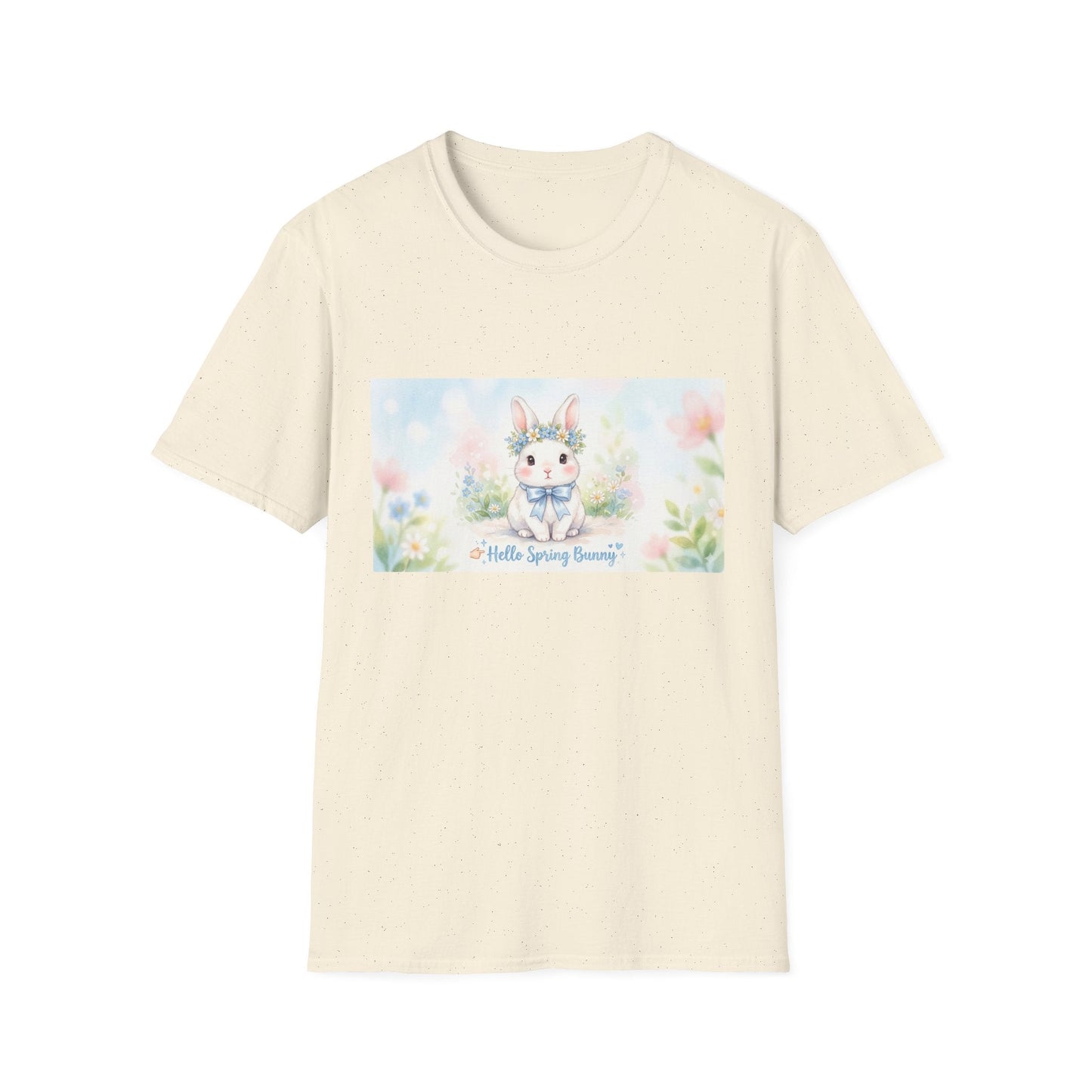 Spring Bunny T-Shirt — "Hello Spring Bunny" Cute Pastel Floral Tee