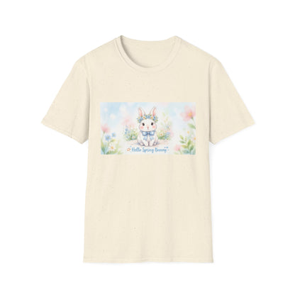 Spring Bunny T-Shirt — "Hello Spring Bunny" Cute Pastel Floral Tee