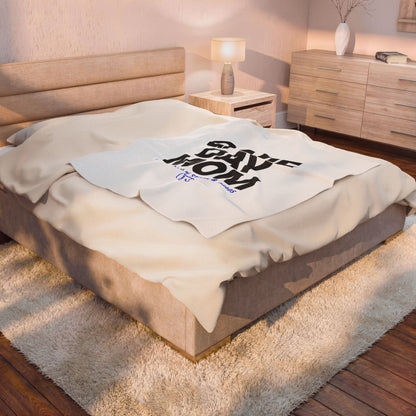 Game Day Mom Velveteen Plush Blanket | Minimal Typographic Mom, Mother’s Day