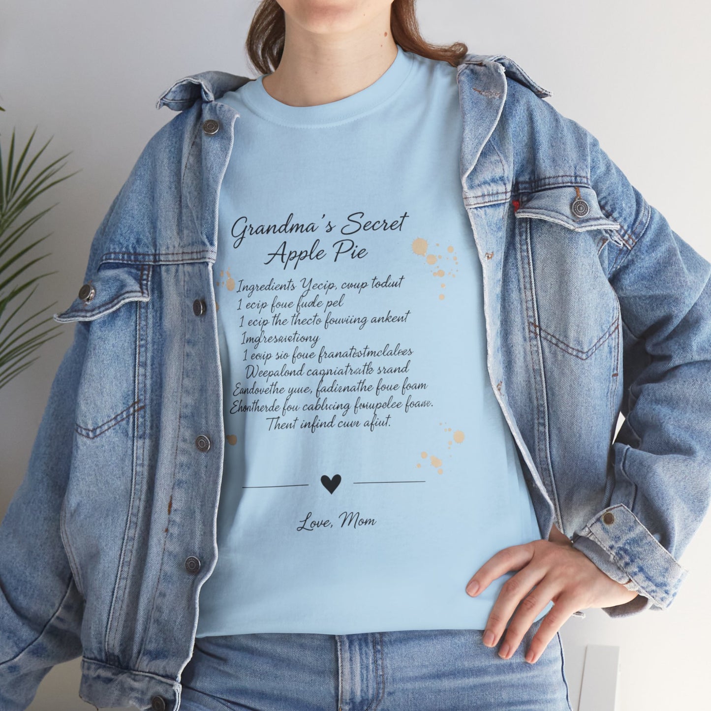 Recipe Tee — "Grandma's Secret Apple Pie" Personalized Kitchen Shirt