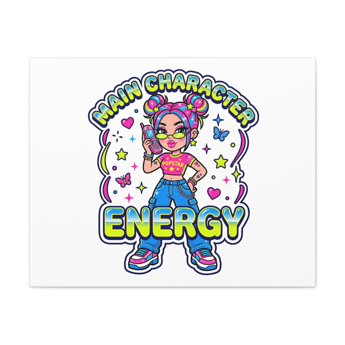 Main Character Energy Canvas | Y2K Aesthetic, Retro Internet Pop Art