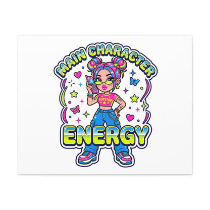 Main Character Energy Canvas | Y2K Aesthetic, Retro Internet Pop Art