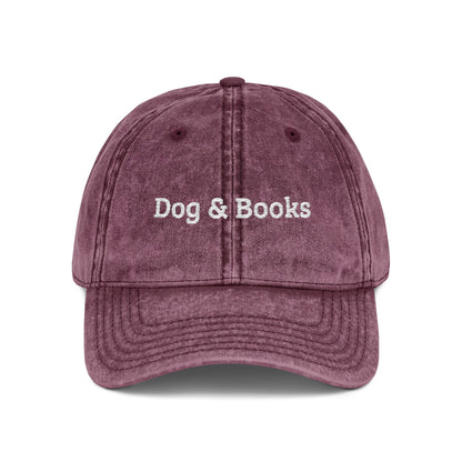 Dog & Books Vintage Embroidered Cap
