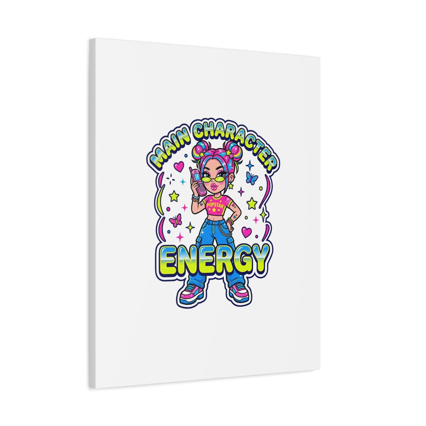 Main Character Energy Canvas | Y2K Aesthetic, Retro Internet Pop Art