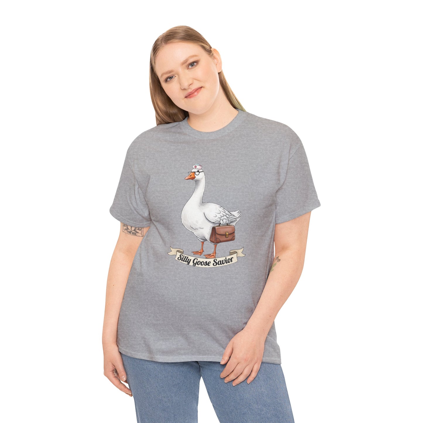 Goose Savior T-Shirt — Vintage Illustrated Goose Tee Whimsical Animal Gift