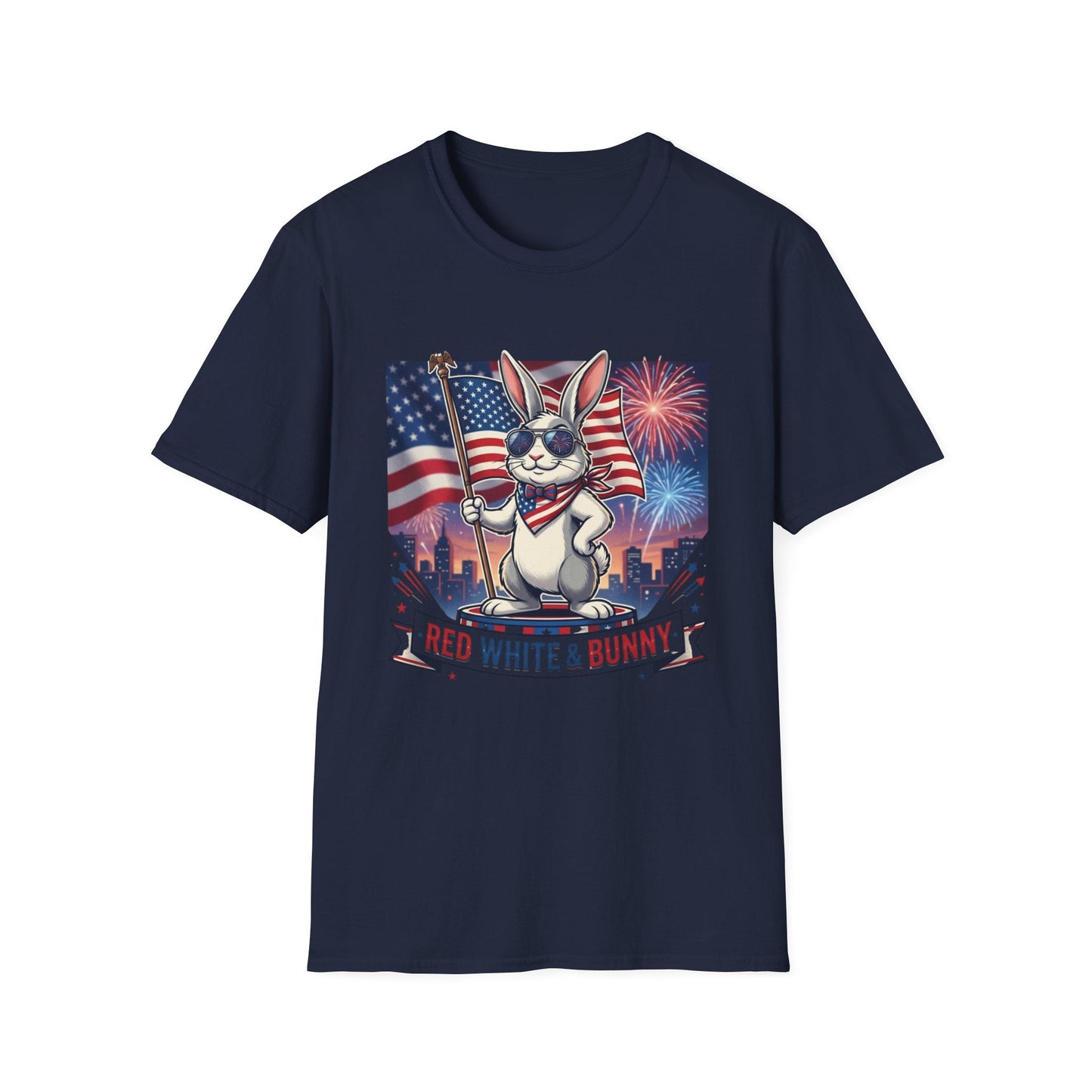 Patriotic Bunny T-Shirt — "Red White & Bunny" 4th of July Tee