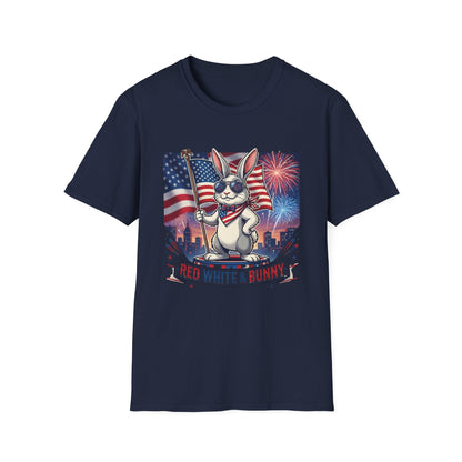Patriotic Bunny T-Shirt — "Red White & Bunny" 4th of July Tee