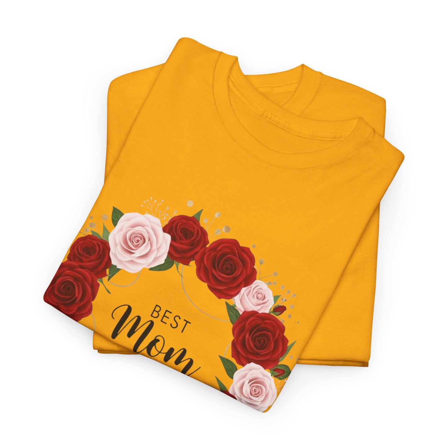 Mom Floral Wreath T-Shirt Best Mom Ever Mother's Day Gift Women Cotton Tee