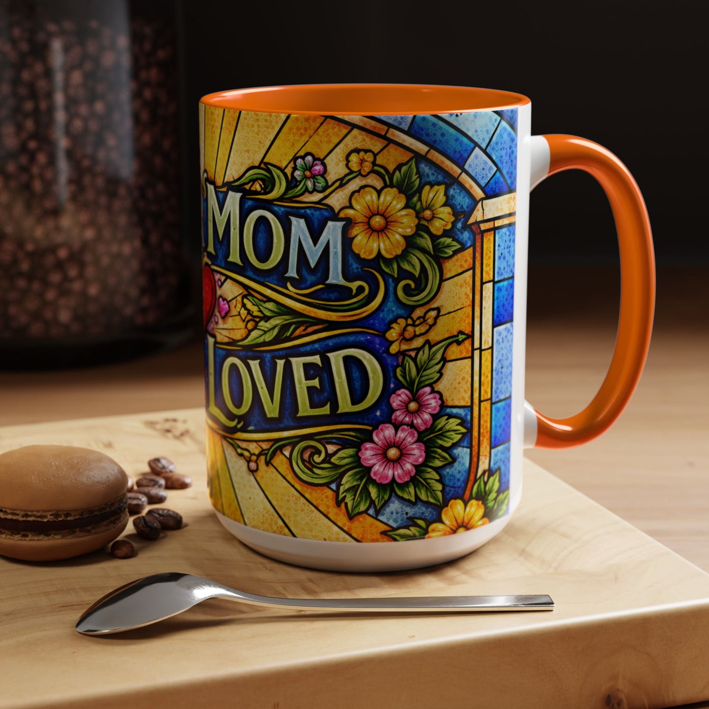 Coffee Mug — "Super Mom, Super Loved" Floral Accent Ceramic Gift