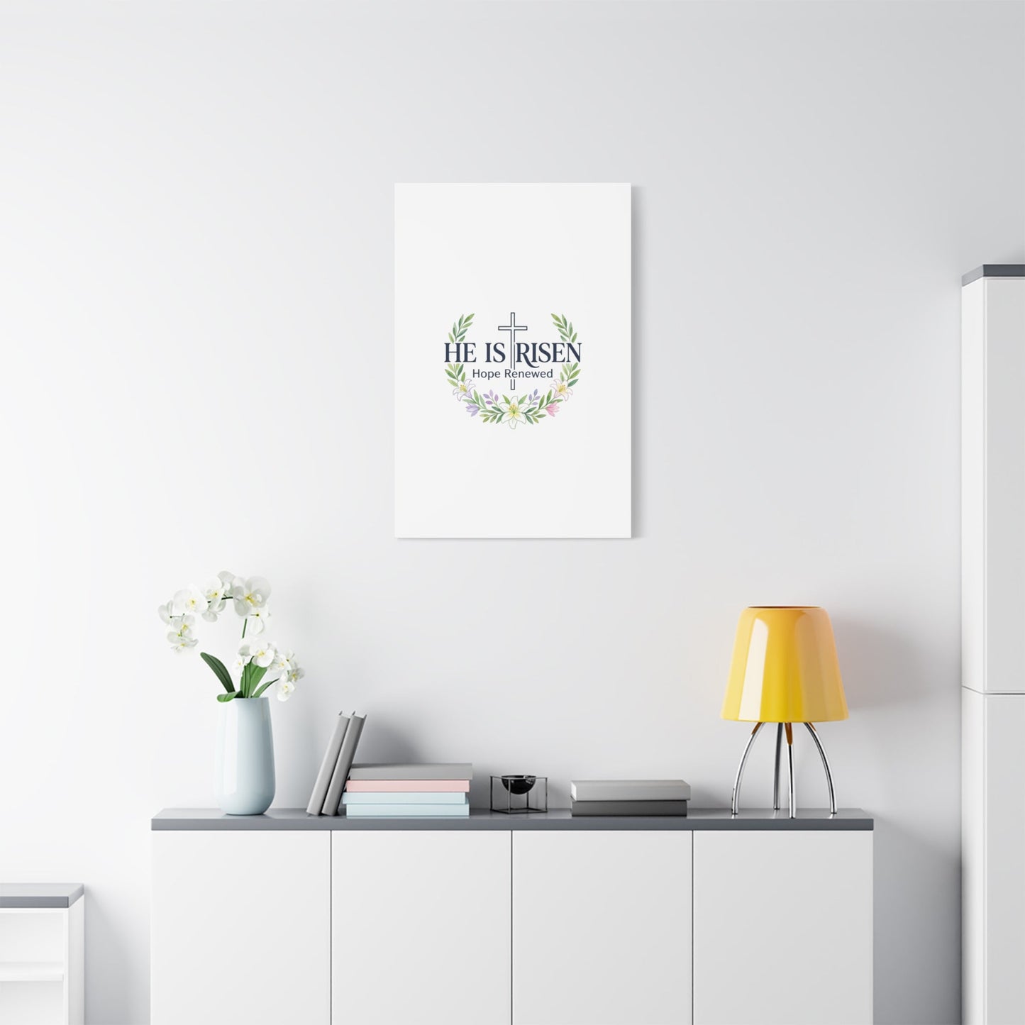 He Is Risen Canvas | Christian Easter Wall Art, Resurrection Scripture Print