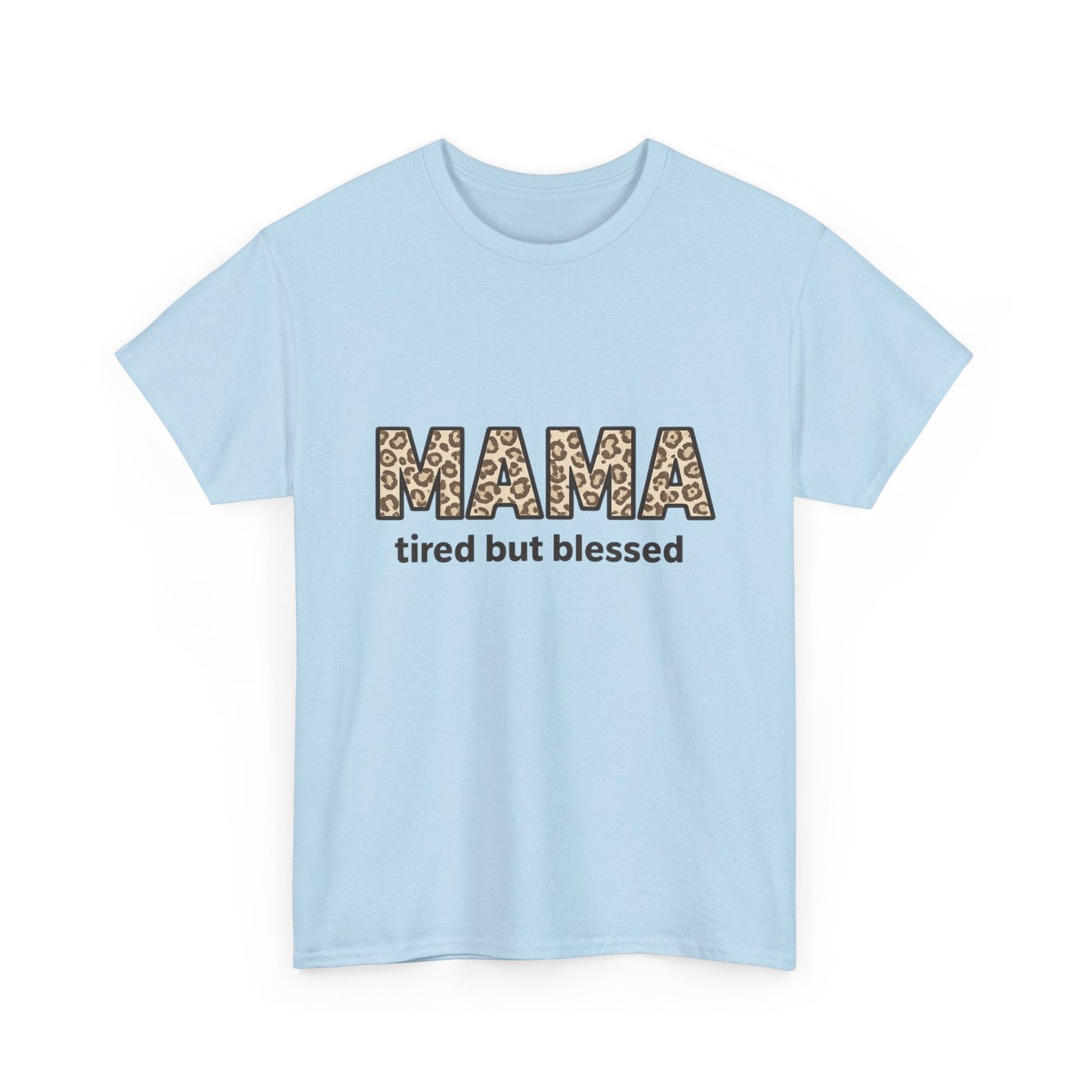Tired But Blessed Mama Leopard Tee – Mother's Day Gift