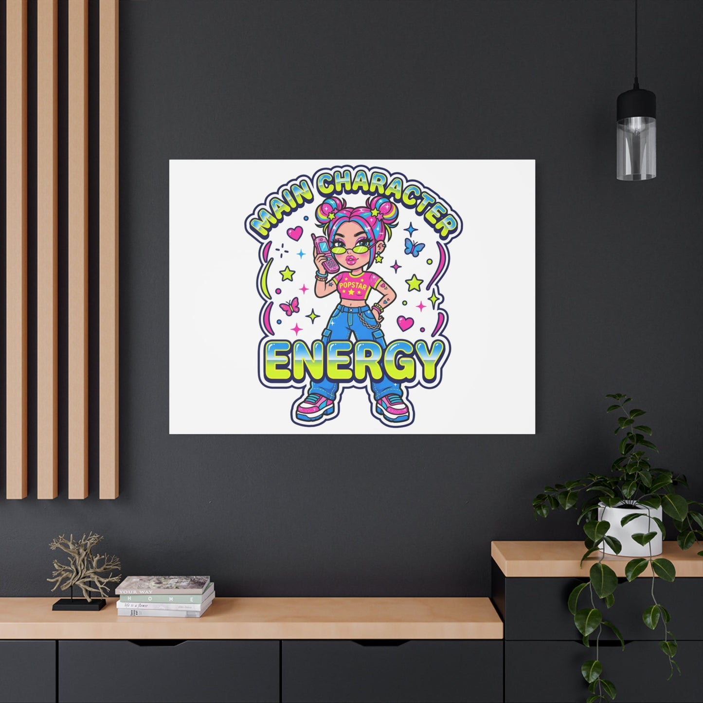 Main Character Energy Canvas | Y2K Aesthetic, Retro Internet Pop Art