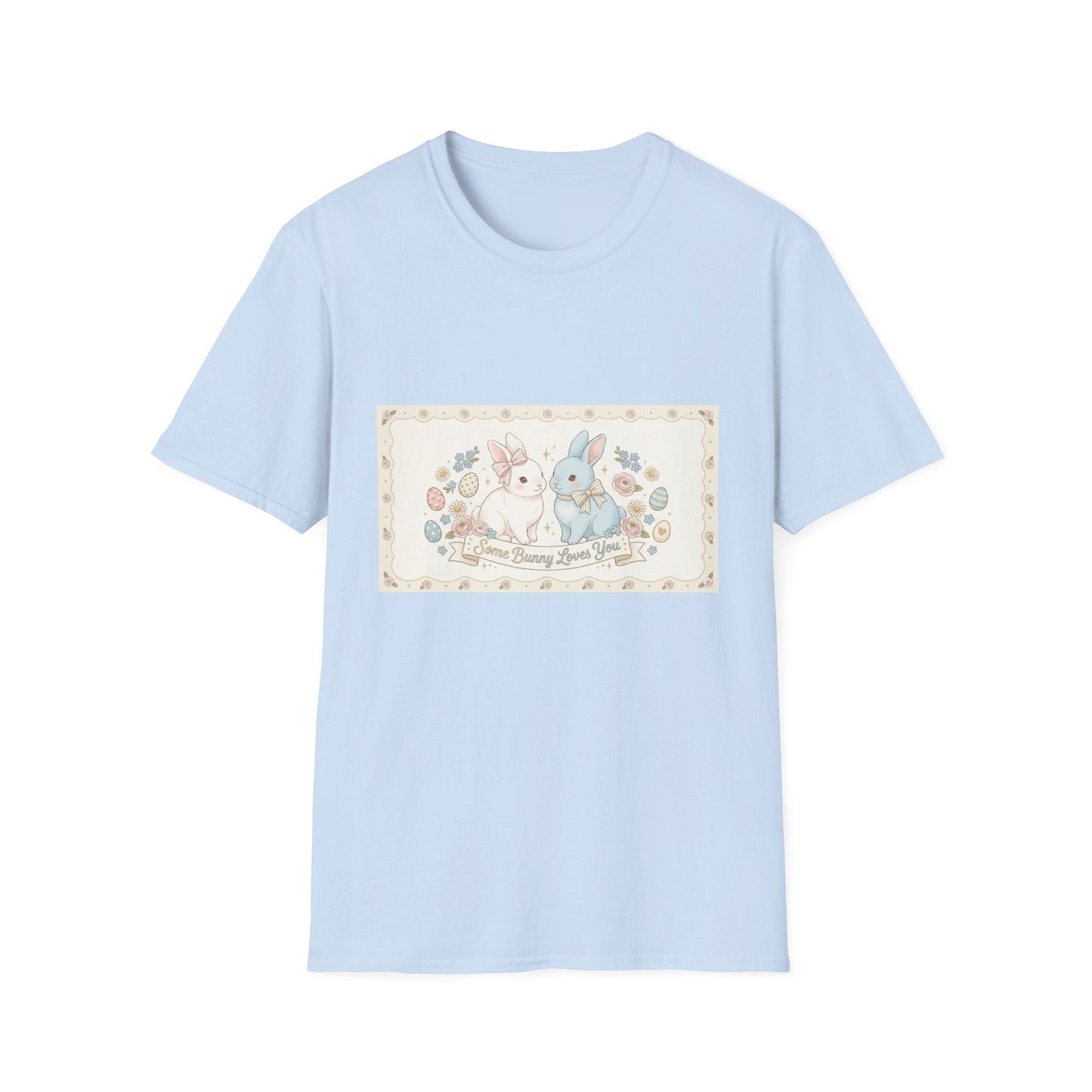 Easter Bunnies Floral Graphic T-Shirt — "Happy Spring, Hoppy Days"