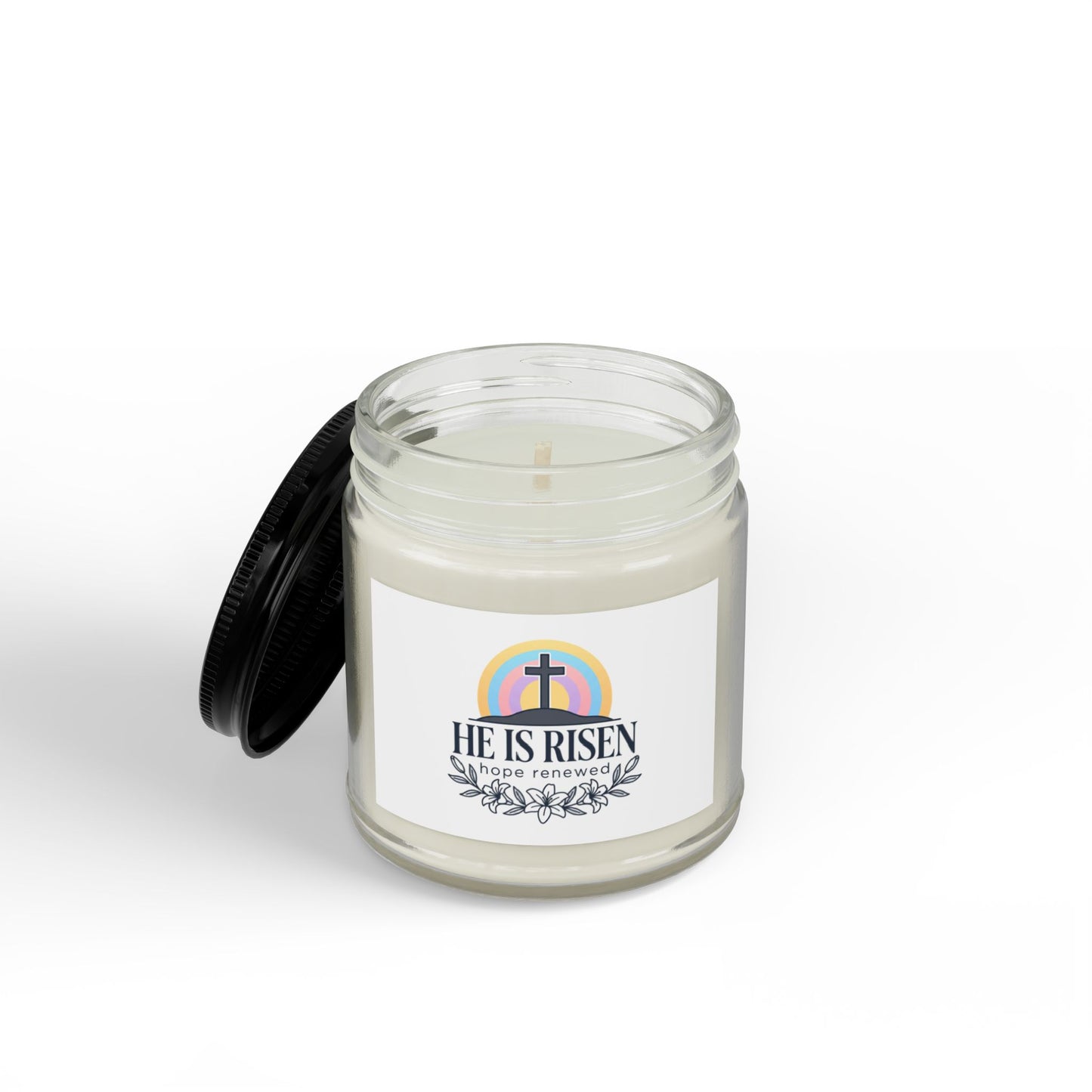 Easter Soy Candle — “He Is Risen” Scented Jar (4oz & 9oz)