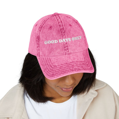 Vintage Embroidered Cap — "Good Days Only" Distressed Baseball Hat
