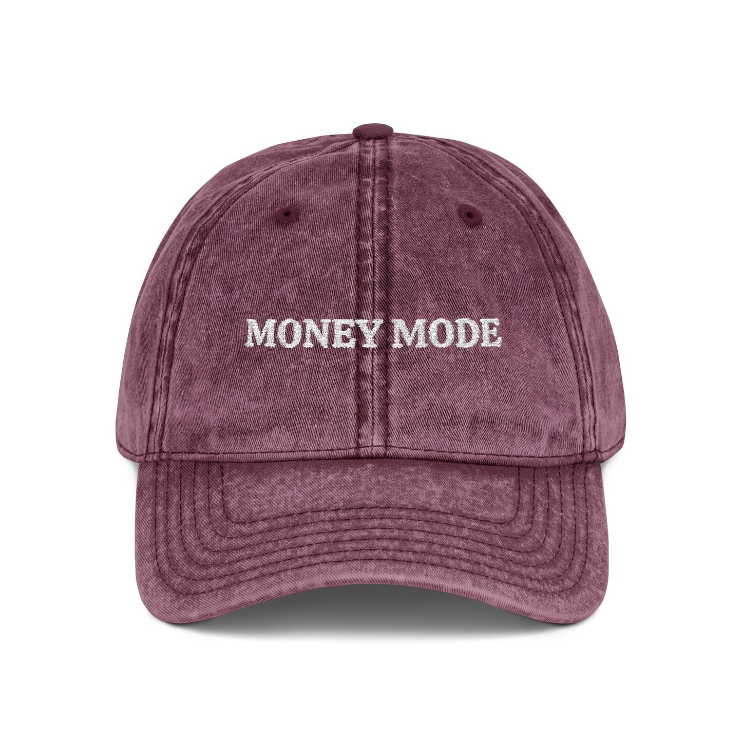 Money Mode Vintage Embroidered Cap — Washed Red Dad Hat