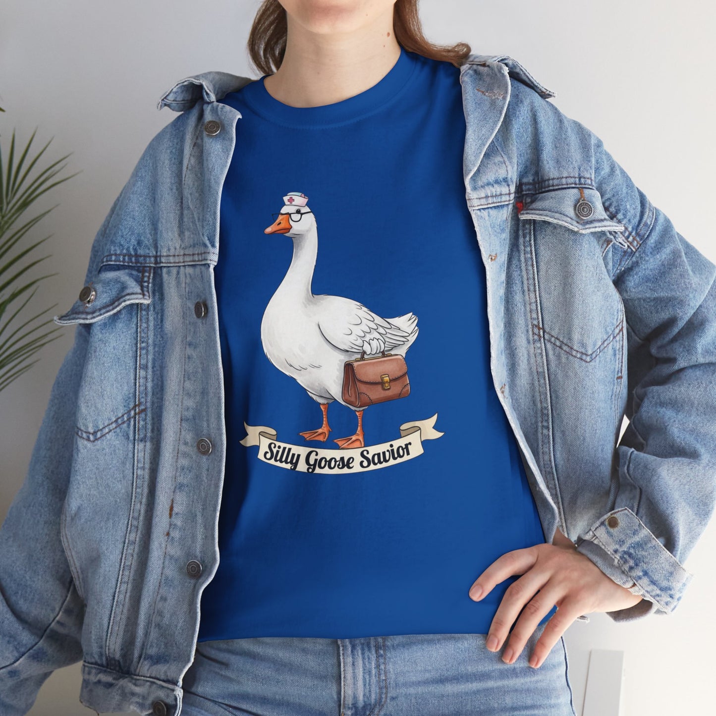 Goose Savior T-Shirt — Vintage Illustrated Goose Tee Whimsical Animal Gift