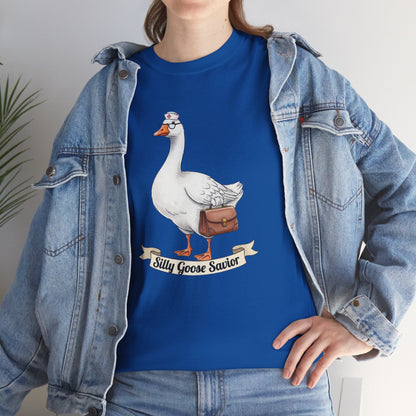 Goose Savior T-Shirt — Vintage Illustrated Goose Tee Whimsical Animal Gift