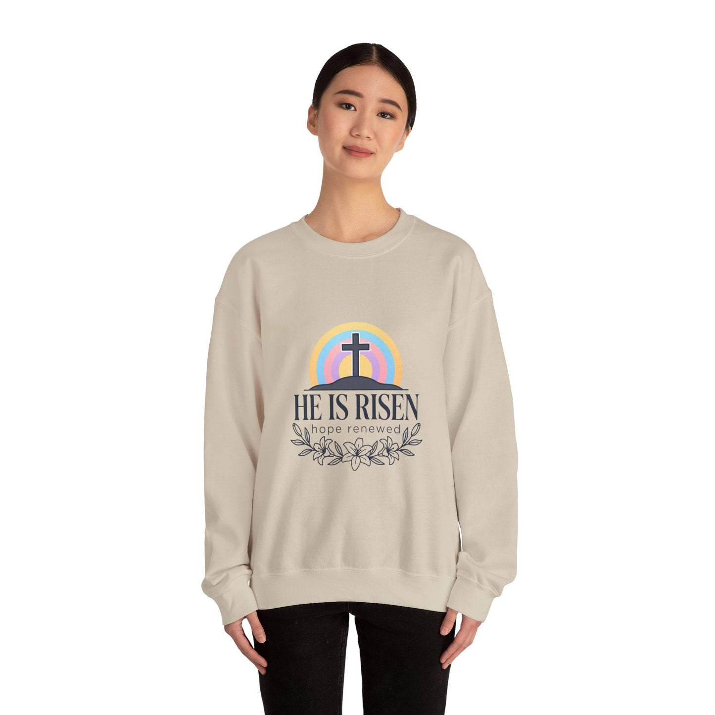 He Is Risen Sweatshirt | Christian Easter sweatshirt, pastel resurrection shirt