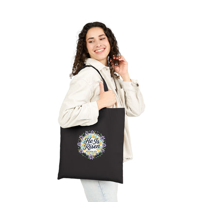 He Is Risen Tote, Christian Easter Canvas Tote | Resurrection, Scripture