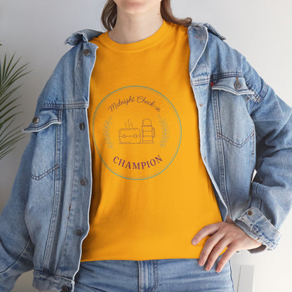 Champion of Midnight Snack T-Shirt — Funny Cozy Graphic Tee Relaxation Gift