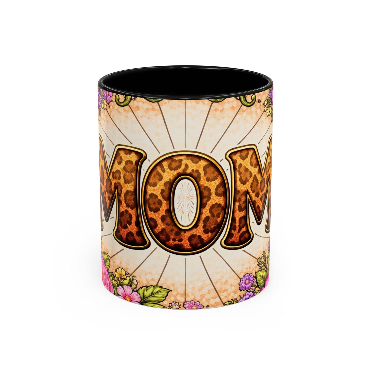 Mom Leopard Print Floral Coffee Mug — Mother's Day Gift (11 oz)