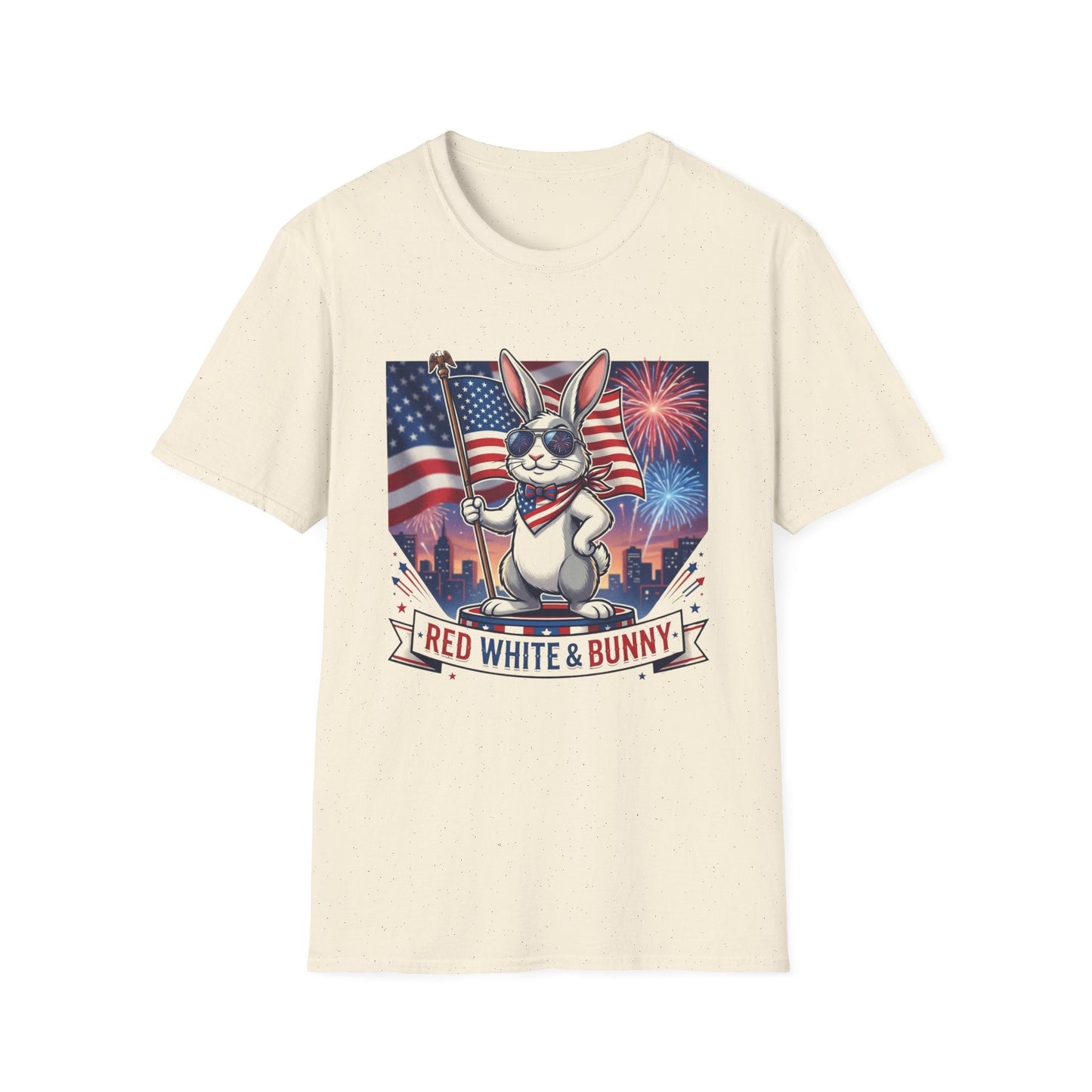 Patriotic Bunny T-Shirt — "Red White & Bunny" 4th of July Tee