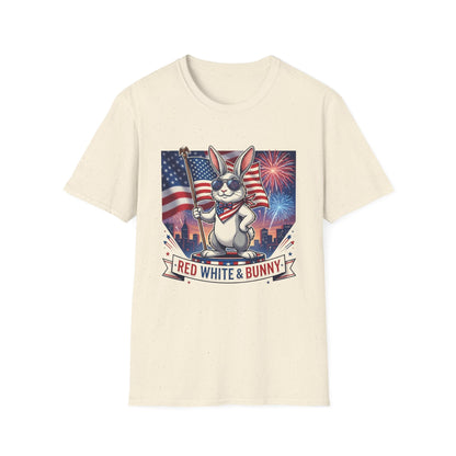Patriotic Bunny T-Shirt — "Red White & Bunny" 4th of July Tee