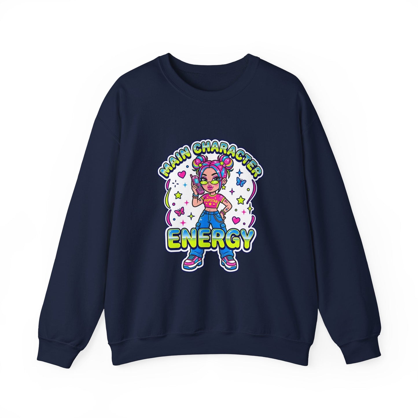 Main Character Energy Sweatshirt | Y2K aesthetic, 2000s retro internet style