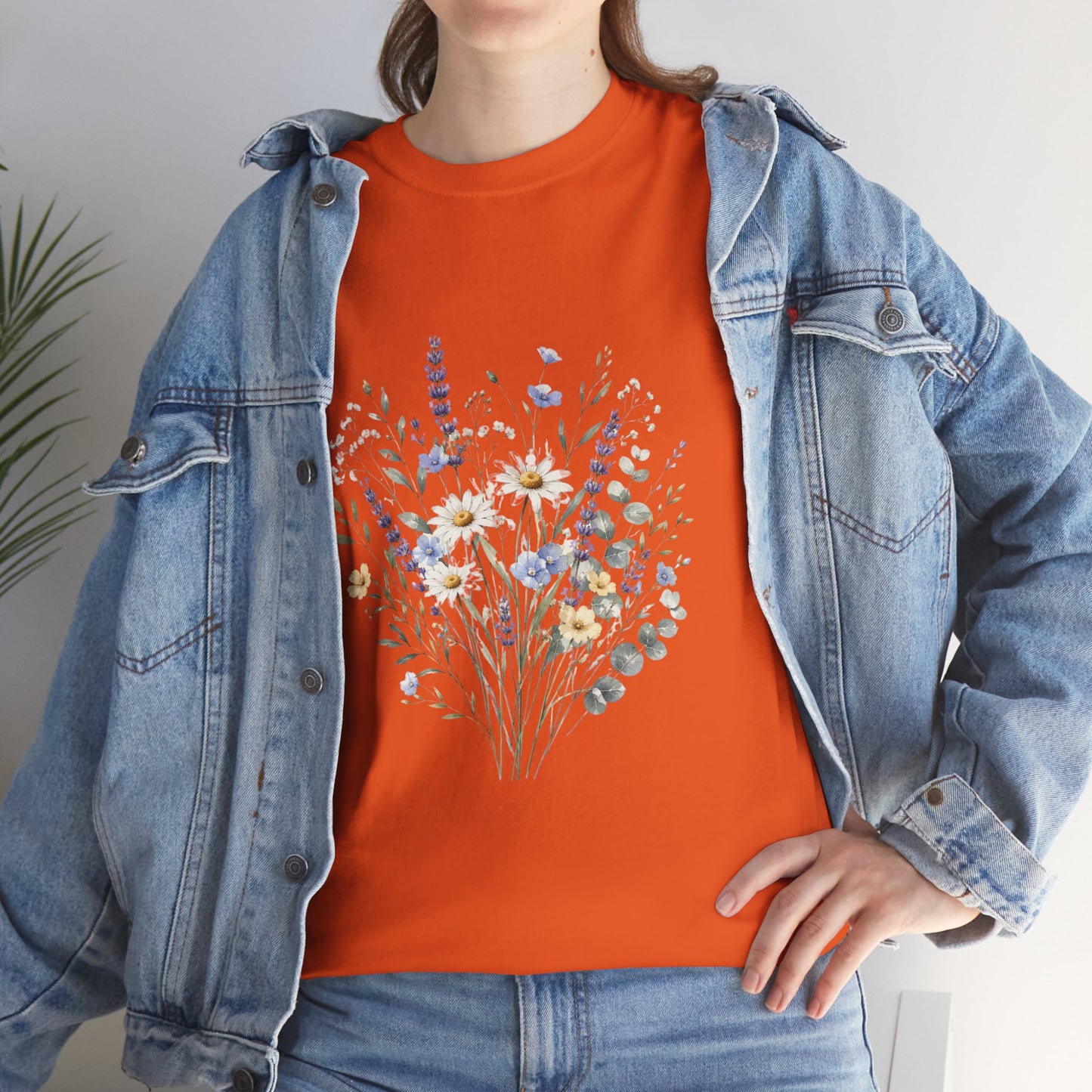 Wildflower Bouquet Tee Women | Lavender Daisy Botanical Floral Shirt