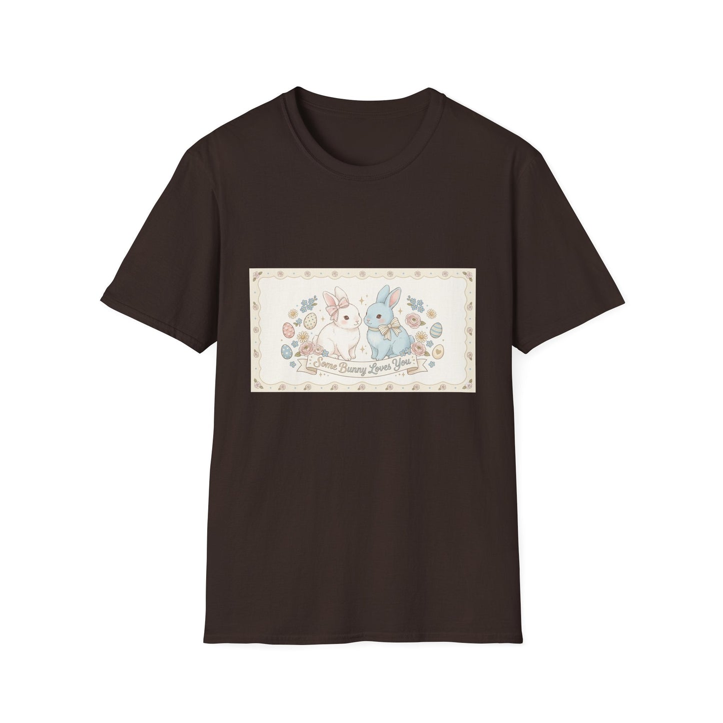 Easter Bunnies Floral Graphic T-Shirt — "Happy Spring, Hoppy Days"