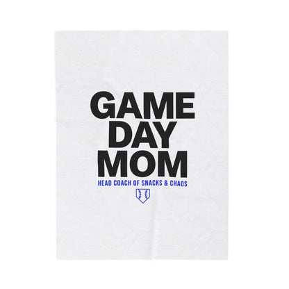 Game Day Mom Velveteen Plush Blanket | Minimal Typographic Mom, Mother’s Day