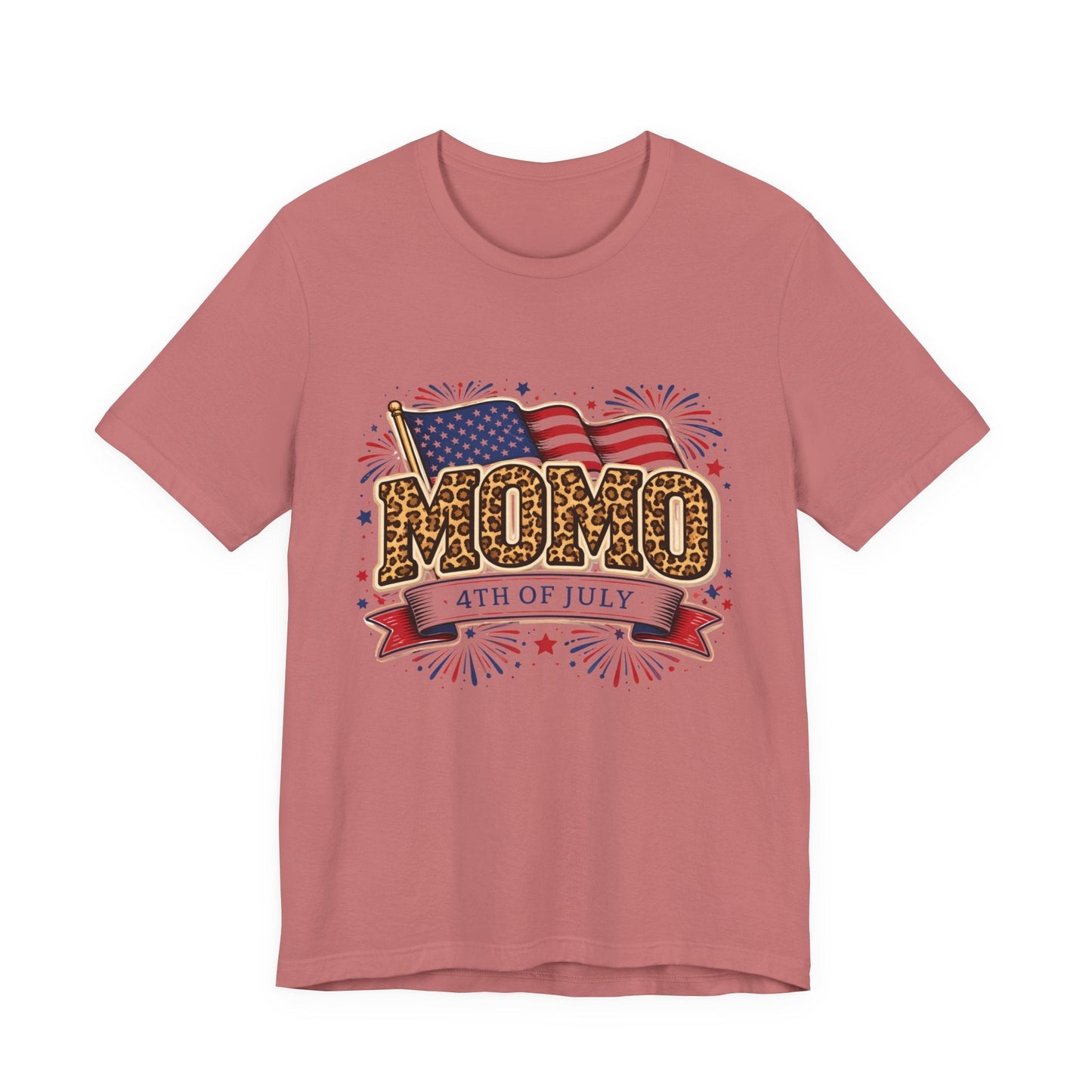 Momo 4th of July T-Shirt | Patriotic Leopard Print Flag Tee