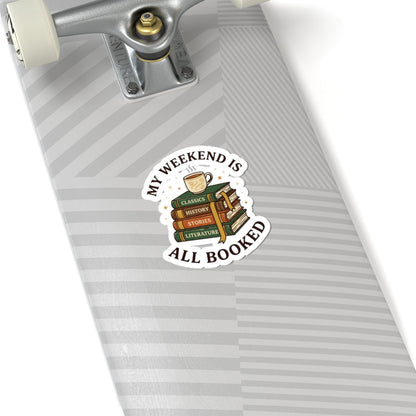 All Booked Sticker | Book Lover, Cozy Reading Aesthetic