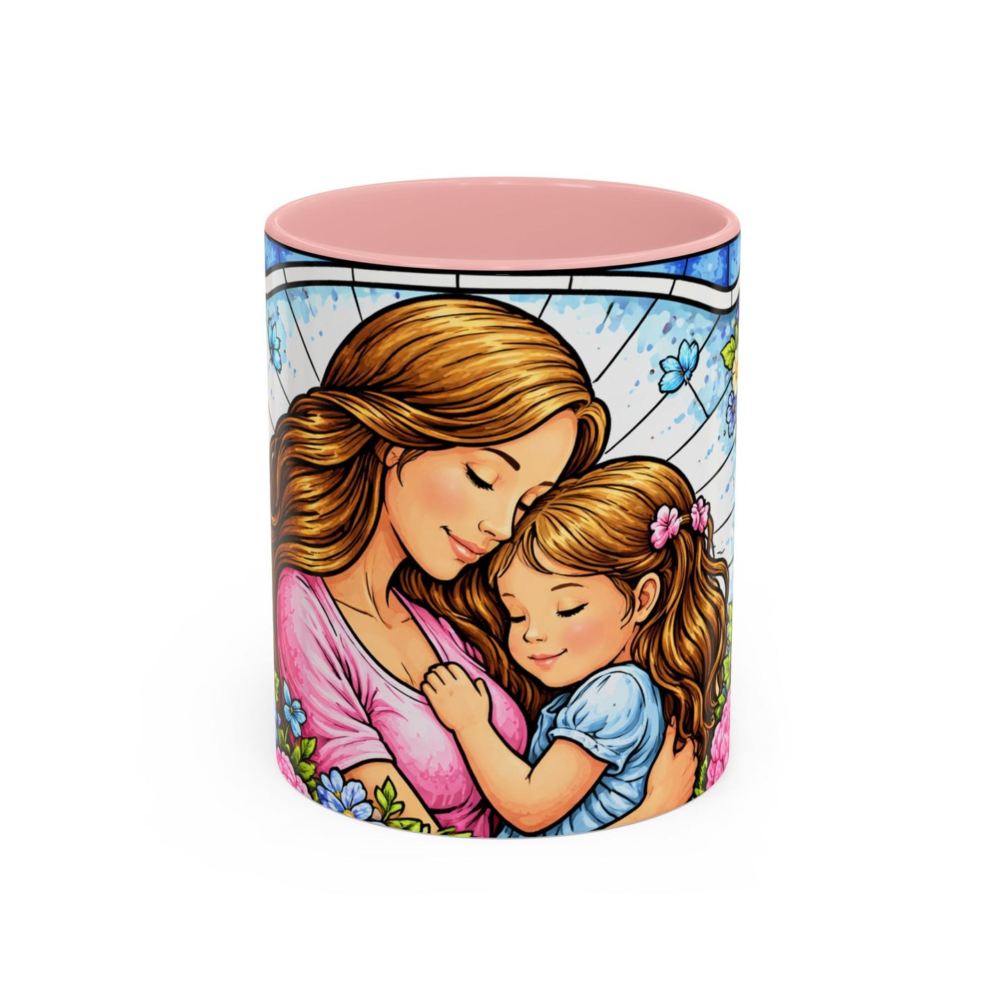 Mother Daughter Floral Coffee Mug — "Love You" Accent Mug, Gift for Mom
