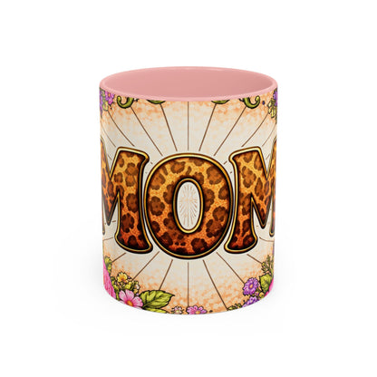 Mom Leopard Print Floral Coffee Mug — Mother's Day Gift (11 oz)