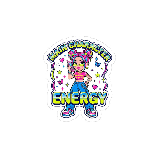 Main Character Energy Sticker | Y2K aesthetic, 2000s retro internet style