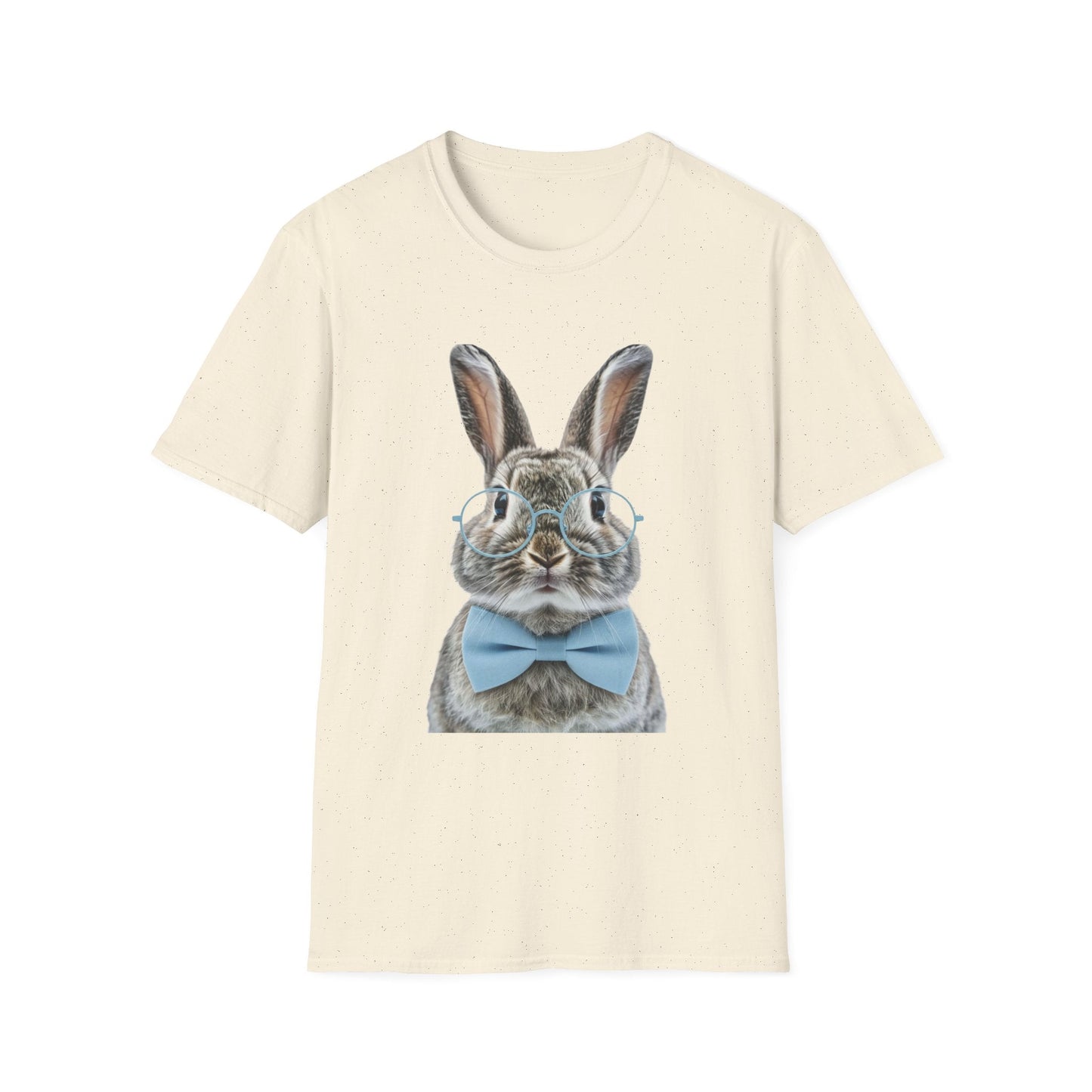 Bunny in Glasses T-Shirt — Cute Rabbit with Blue Bow Tee