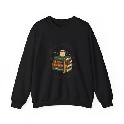 All Booked Stack of Books Sweatshirt | Book Lover, Cozy Reader