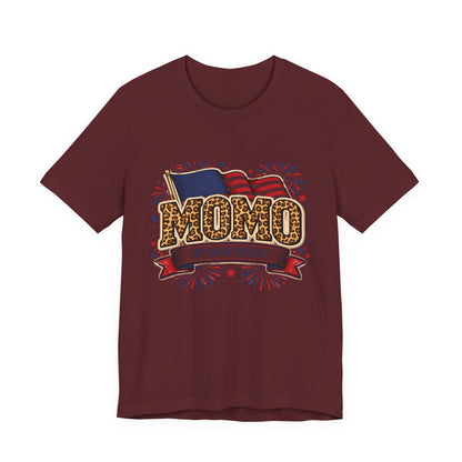 Momo 4th of July T-Shirt | Patriotic Leopard Print Flag Tee