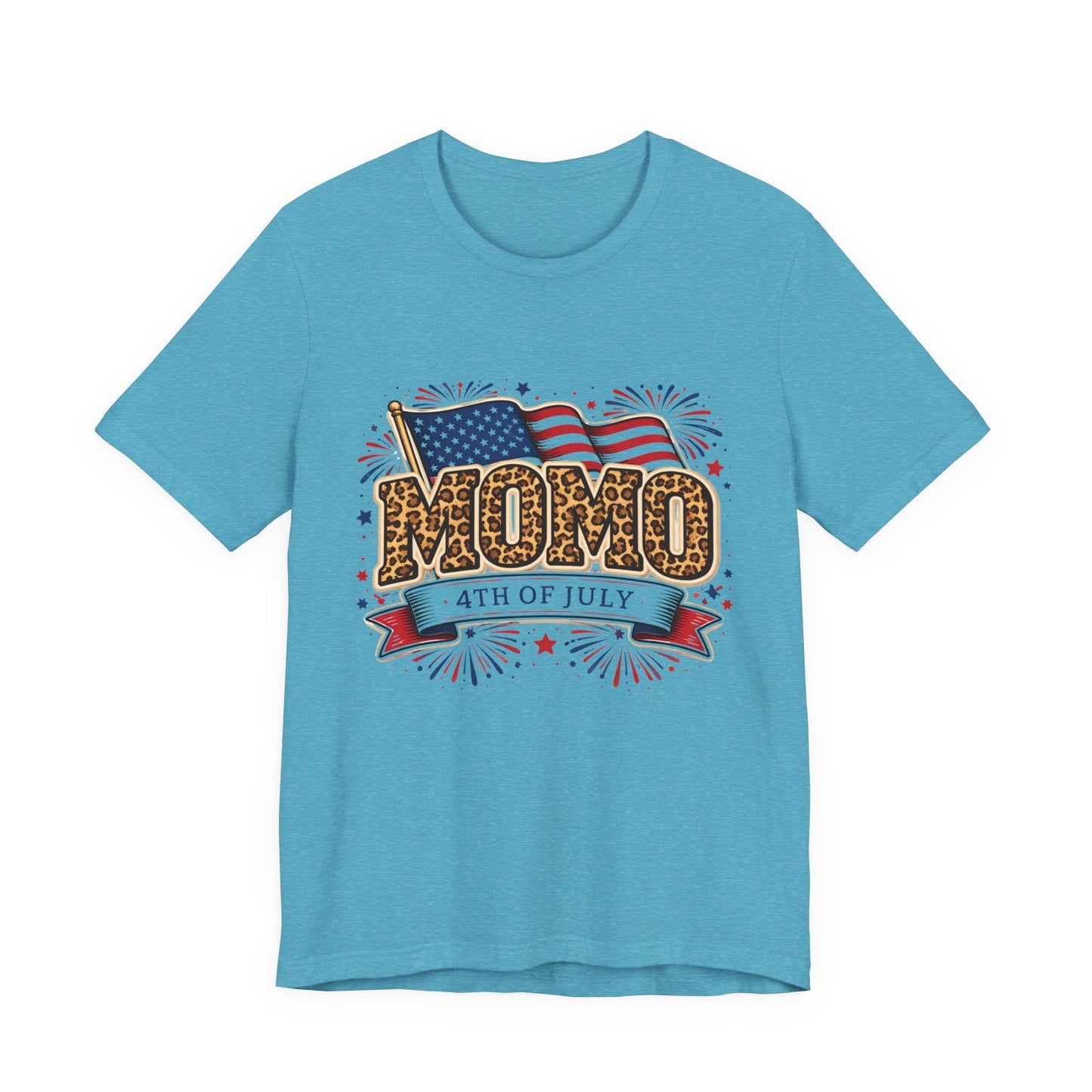 Momo 4th of July T-Shirt | Patriotic Leopard Print Flag Tee