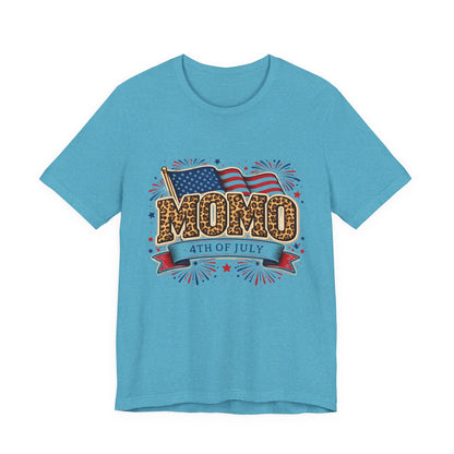 Momo 4th of July T-Shirt | Patriotic Leopard Print Flag Tee